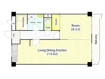 メゾンビトロII(1LDK/2階)の間取り写真