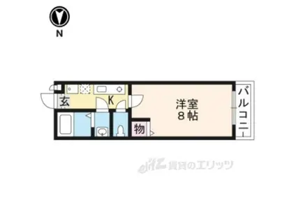 GLADVIS京都洛北(1K/2階)の間取り写真