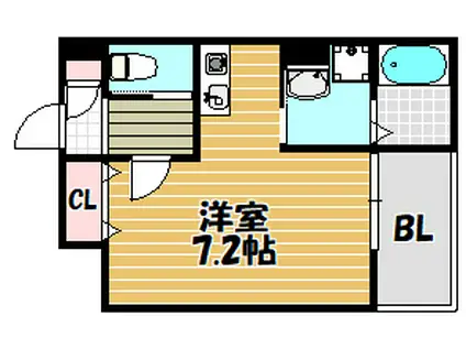 REVITA KYOBASHI(ワンルーム/3階)の間取り写真