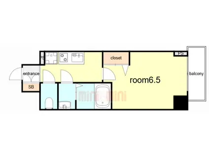 CREST TAPP DITA 神戸西パークフロント(1K/6階)の間取り写真