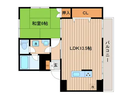 安養寺アパート(1LDK/1階)の間取り写真