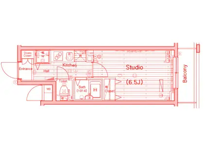 グランドガーラ横濱山下町(1K/3階)の間取り写真