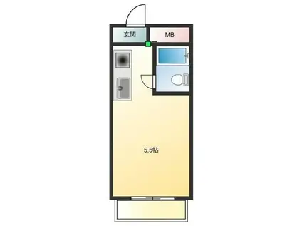 メゾンリッシュ第2小岩(ワンルーム/1階)の間取り写真