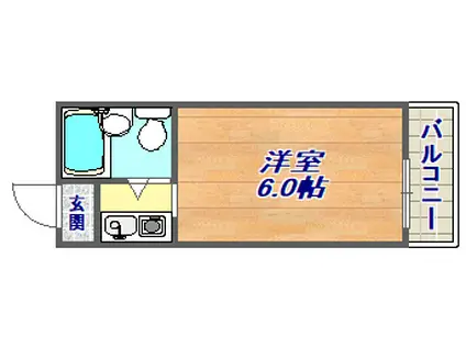 ダイドーメゾン御影Ⅱ(1K/3階)の間取り写真