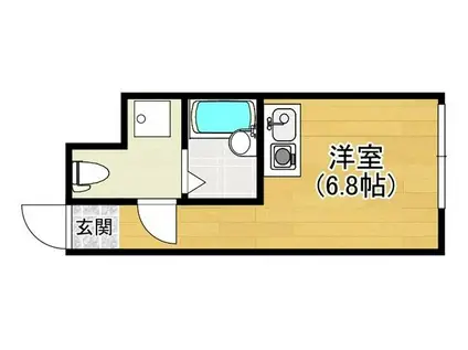 ARTZ白金台(ワンルーム/1階)の間取り写真