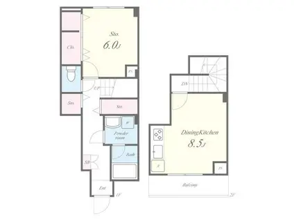 ホヌ オハマ(1DK/1階)の間取り写真