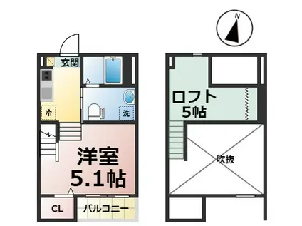ルミエール柳森町(1SK/1階)の間取り写真