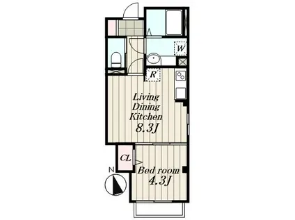 ポラリス目白(1LDK/3階)の間取り写真