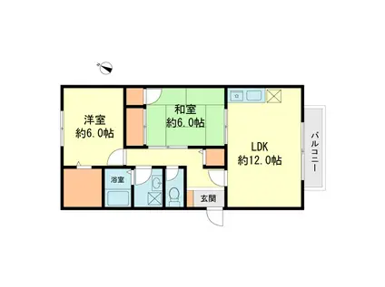 ラポートリーベンス(2LDK/1階)の間取り写真