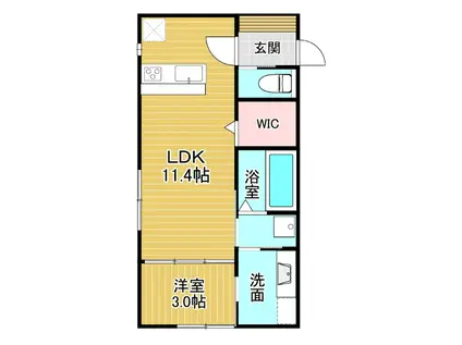 ONE-LEAF CLOVER(1LDK/2階)の間取り写真