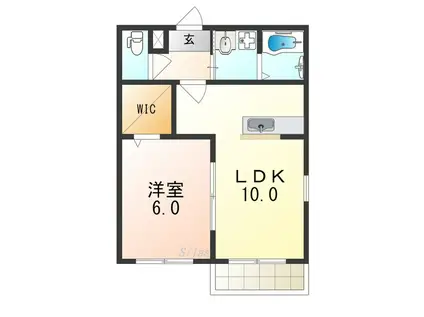 グランドゥールコート(1LDK/2階)の間取り写真