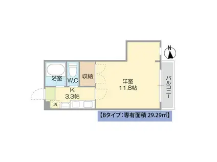マンションキティ(1K/3階)の間取り写真