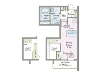 MY STYLE VINTAGE 大崎西品川(1DK/3階)の間取り写真