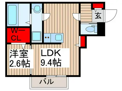 KLEIS北上尾III(1LDK/2階)の間取り写真