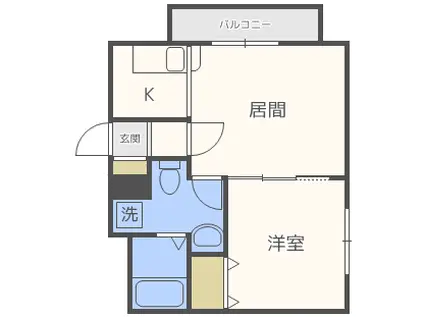 FLANCASA(1LDK/4階)の間取り写真