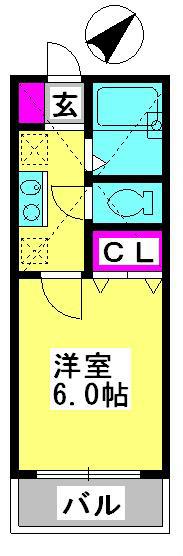 キャンパスコート(1K/1階)の間取り写真