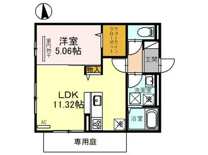 ラ・メゾン狭山(1LDK/2階)の間取り写真
