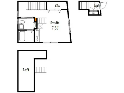 -スペーシア墨田-(ワンルーム/2階)の間取り写真