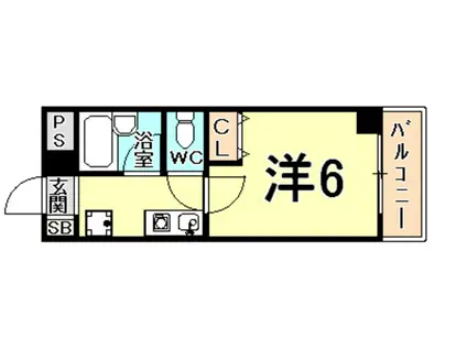 パルメーラ甲子園口(1K/2階)の間取り写真