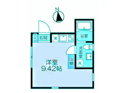 カーサブランシェ武蔵小山(ワンルーム/3階)の間取り写真
