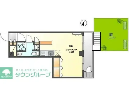 ゾンネンハイム大橋(ワンルーム/1階)の間取り写真