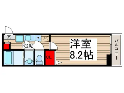 カインドネス所沢美原(1K/3階)の間取り写真