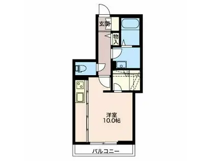 カトレヤ(ワンルーム/1階)の間取り写真