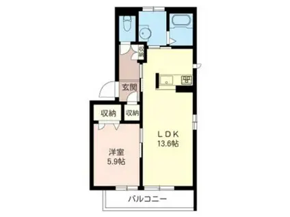 ベレオ モンタール(1LDK/3階)の間取り写真