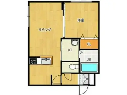 デイズ環状通東(1LDK/2階)の間取り写真