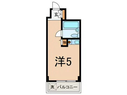 パレドール石川台(ワンルーム/5階)の間取り写真