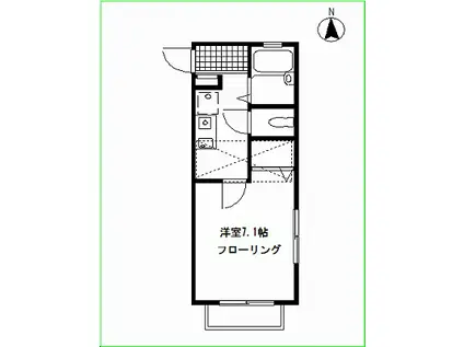 ラフィネ(1K/2階)の間取り写真