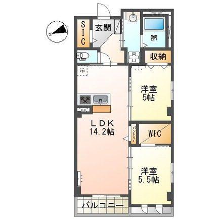 千葉市中央区2丁目店舗マンション(2LDK/3階)の間取り写真