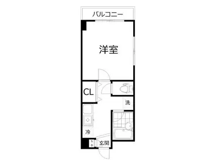 殿山KNIGHT(1K/2階)の間取り写真