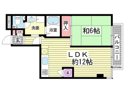 篠原リッチライフ壱番館(1LDK/3階)の間取り写真