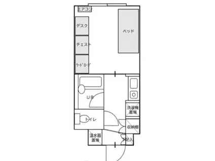 リビスタ大湊(1K/2階)の間取り写真