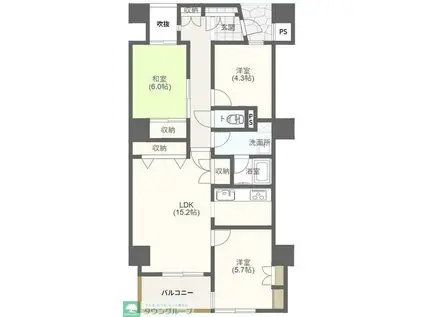 東武サンライトマンションもみの木(3LDK/9階)の間取り写真