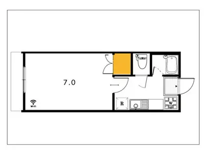 メゾンフェスタ浜(1K/2階)の間取り写真