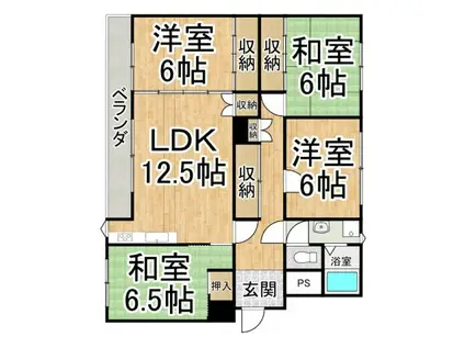 メゾン浦見(4LDK/2階)の間取り写真