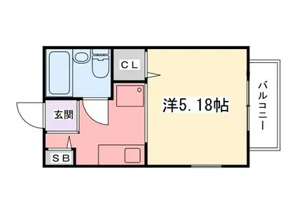 インタービレッジ八代(1K/1階)の間取り写真