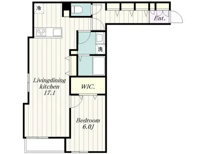 ピースコート登戸VI(1LDK/2階)の間取り写真
