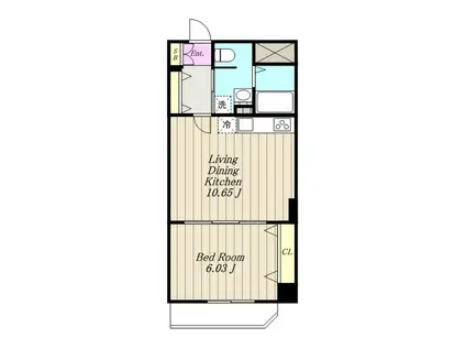 ロワール(1LDK/6階)の間取り写真