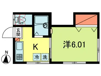 メゾン紀乃美(1K/1階)の間取り写真