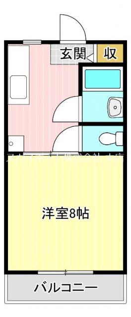 クレイドル(1DK/2階)の間取り写真