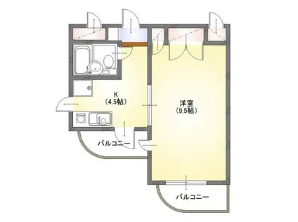 エクセルホームズ飯田(1K/4階)の間取り写真