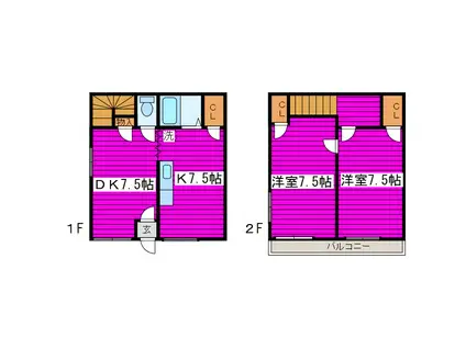 フジコーポ(2LDK/1階)の間取り写真