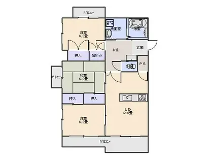 ヴィラフィオーレ(3LDK/5階)の間取り写真