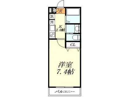 キャメル春日部3(1K/3階)の間取り写真