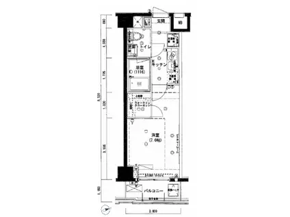 ハーモニーレジデンス清澄ガーデン(1K/4階)の間取り写真