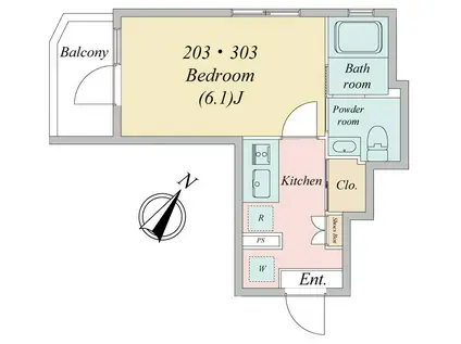 GRANDE IOGI(1K/3階)の間取り写真