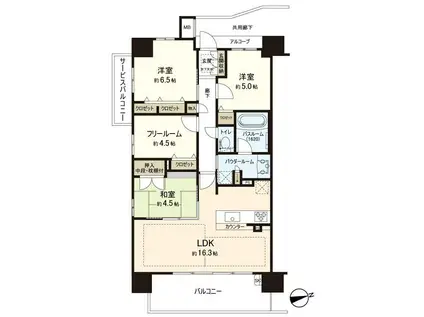 プレサンスロジェ皆実町(3SLDK/6階)の間取り写真